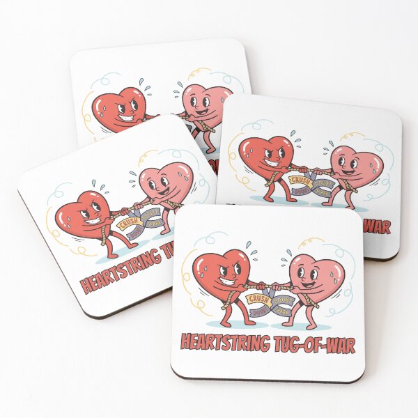 Item preview, Heartstring Tug Of War Retro Cartoon Romance designed and sold by Snout & Shout..