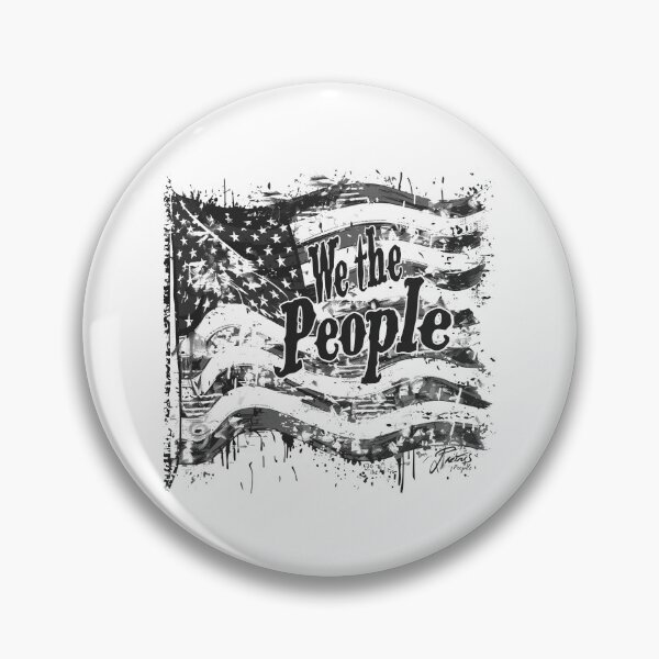 Item preview, We The People American Flag – Black and White Grunge Patriotic Typography Art designed and sold by inkoutninja.