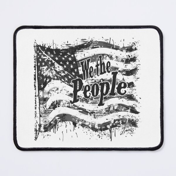 Item preview, We The People American Flag – Black and White Grunge Patriotic Typography Art designed and sold by inkoutninja.