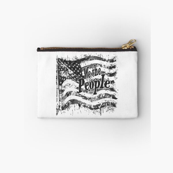 Item preview, We The People American Flag – Black and White Grunge Patriotic Typography Art designed and sold by inkoutninja.