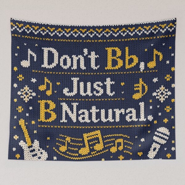 Item preview, Don't Bb Just B Natural Music Saying Knitting Pattern designed and sold by Mauswohn.