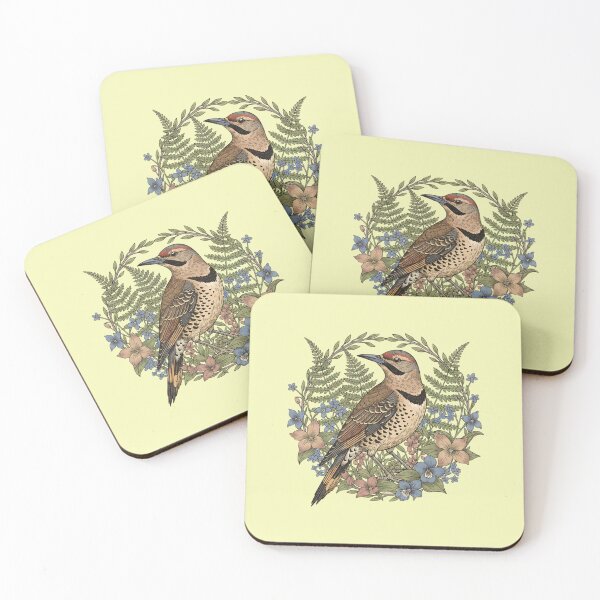 Item preview, Vintage Northern Flicker Woodpecker with Wildflowers designed and sold by BirdsnStuff.