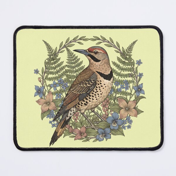 Item preview, Vintage Northern Flicker Woodpecker with Wildflowers designed and sold by BirdsnStuff.
