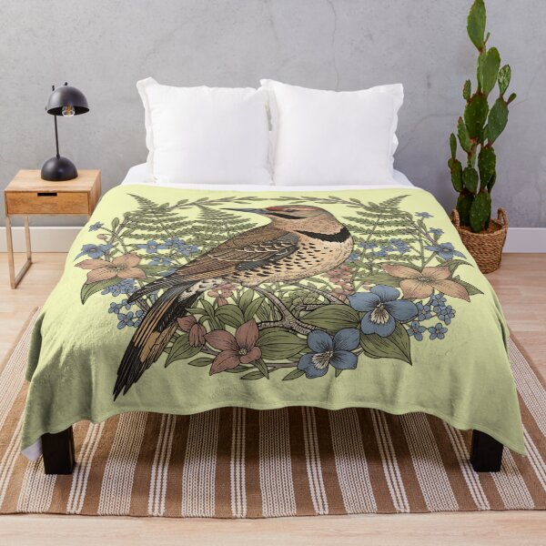 Item preview, Vintage Northern Flicker Woodpecker with Wildflowers designed and sold by BirdsnStuff.
