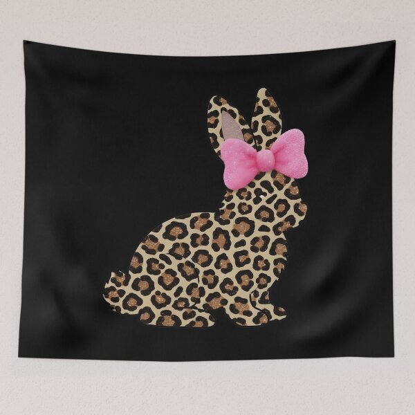 Item preview, Girls Leopard Easter Bunny Pink Bow designed and sold by KroghDs.