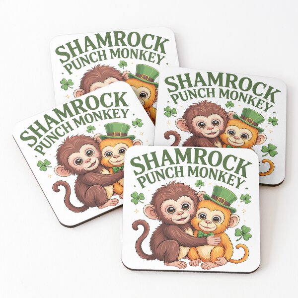 Item preview, Team Punch, Punch the monkey - Team Punch - Baby Monkey Punch - Punch Plush Hugging St. Patrick's Day designed and sold by MD-Over.