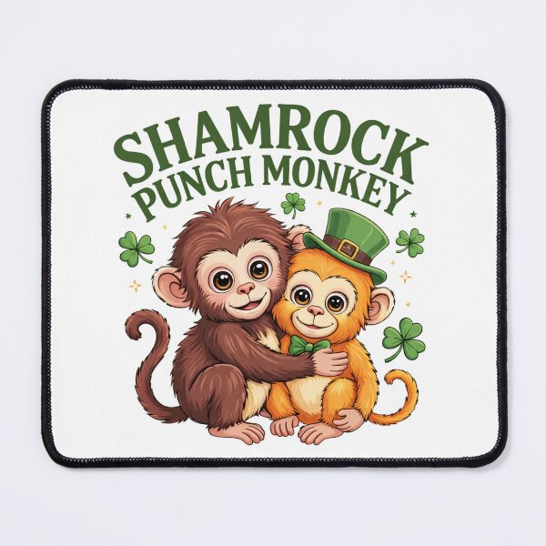 Item preview, Team Punch, Punch the monkey - Team Punch - Baby Monkey Punch - Punch Plush Hugging St. Patrick's Day designed and sold by MD-Over.