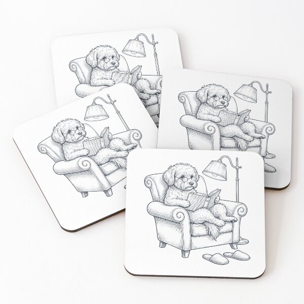 Item preview, Vintage Maltese Read Book Dog Mom Dad designed and sold by DoodleTortle.