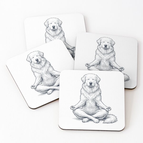 Item preview, Vintage Maremma Sheepdog Yoga Lotus Meditation Dog Lover designed and sold by DoodleTortle.