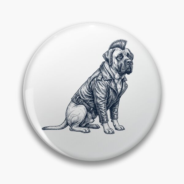 Item preview, Vintage Mastiff Punk Mowhawk Dog Mom Dad designed and sold by DoodleTortle.