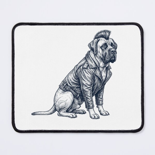 Item preview, Vintage Mastiff Punk Mowhawk Dog Mom Dad designed and sold by DoodleTortle.