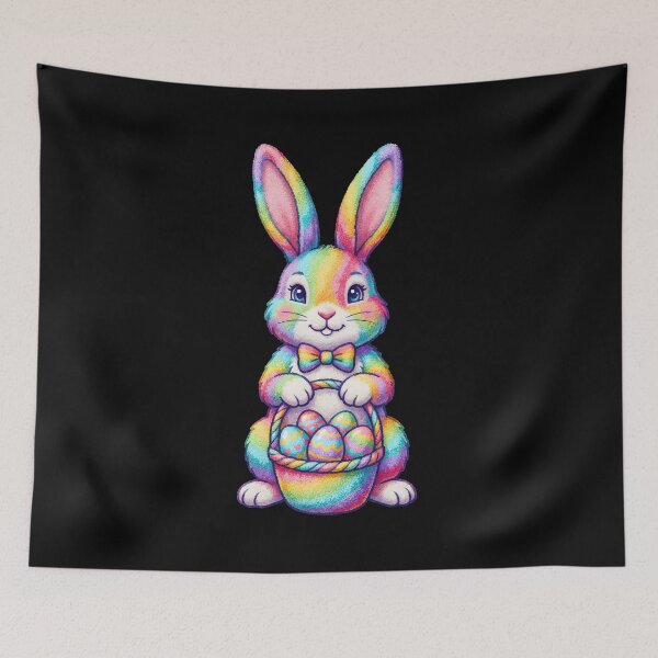 Item preview, Kids Rainbow Easter Bunny Basket designed and sold by KroghDs.