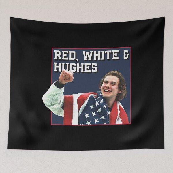 Item preview, Jack Hughes USA Hockey Golden Goal 2026 Red, White & Hughes Hockey designed and sold by BachulAlam.