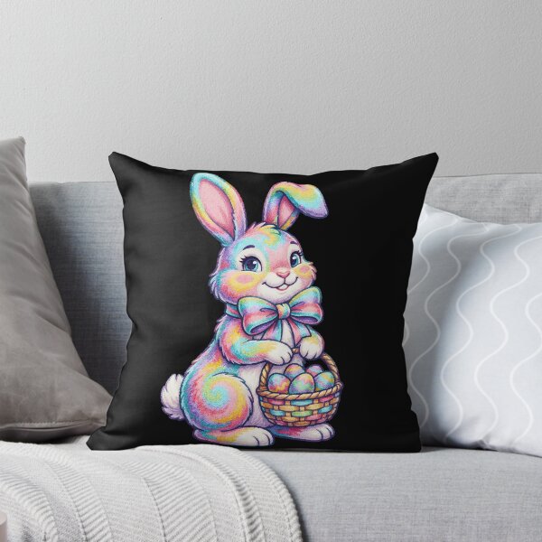 Item preview, Kids Rainbow Easter Bunny Basket designed and sold by KroghDs.