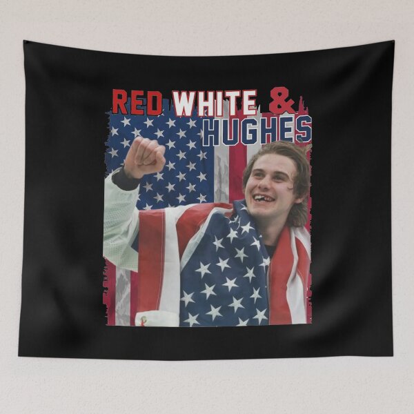 Item preview, Red White & Hughes Hockey American Hockey Fan Jack Hughes Broken Teeth Patriot American Hockey Hughes designed and sold by BachulAlam.