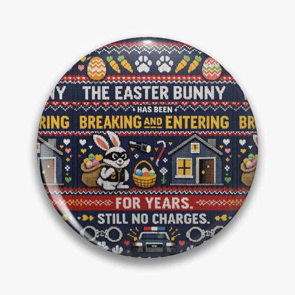 Item preview, Easter Bunny Burglary Funny True Crime Quote Knitting Pattern designed and sold by Mauswohn.