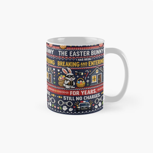 Item preview, Easter Bunny Burglary Funny True Crime Quote Knitting Pattern designed and sold by Mauswohn.