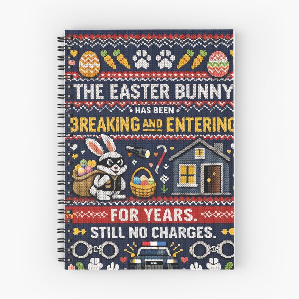 Item preview, Easter Bunny Burglary Funny True Crime Quote Knitting Pattern designed and sold by Mauswohn.