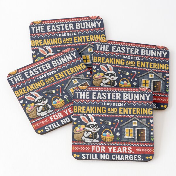 Item preview, Easter Bunny Burglary Funny True Crime Quote Knitting Pattern designed and sold by Mauswohn.