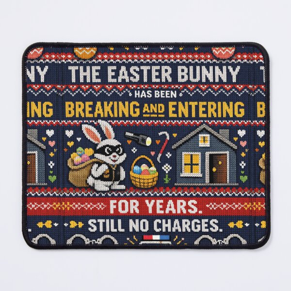 Item preview, Easter Bunny Burglary Funny True Crime Quote Knitting Pattern designed and sold by Mauswohn.