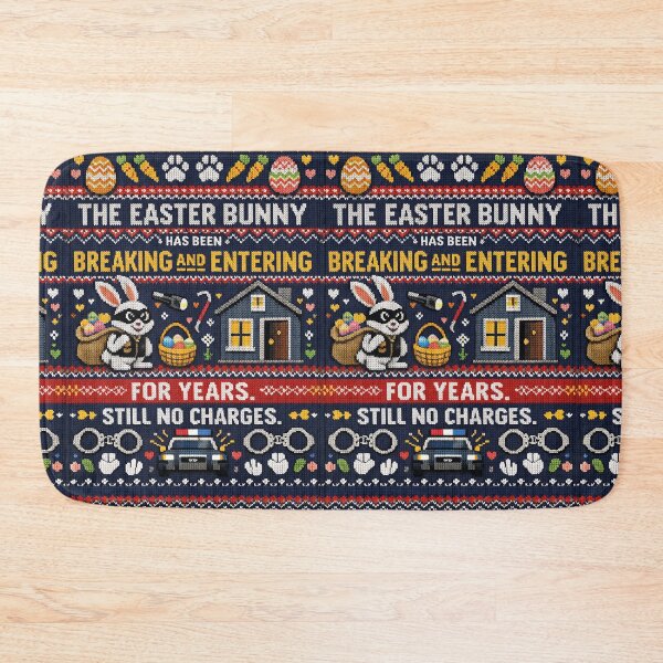 Item preview, Easter Bunny Burglary Funny True Crime Quote Knitting Pattern designed and sold by Mauswohn.