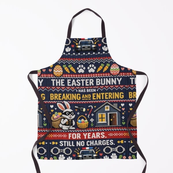 Item preview, Easter Bunny Burglary Funny True Crime Quote Knitting Pattern designed and sold by Mauswohn.