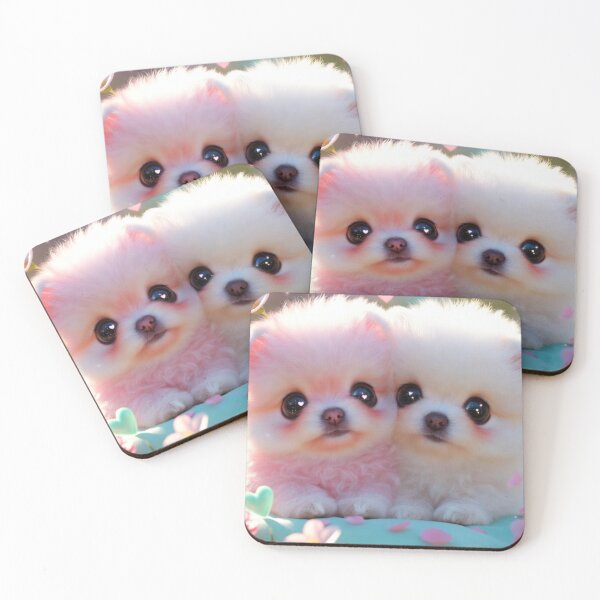 Item preview, Cute Fluffy Pomeranian Puppies in Pastel Spring Love designed and sold by PixelVibe782.