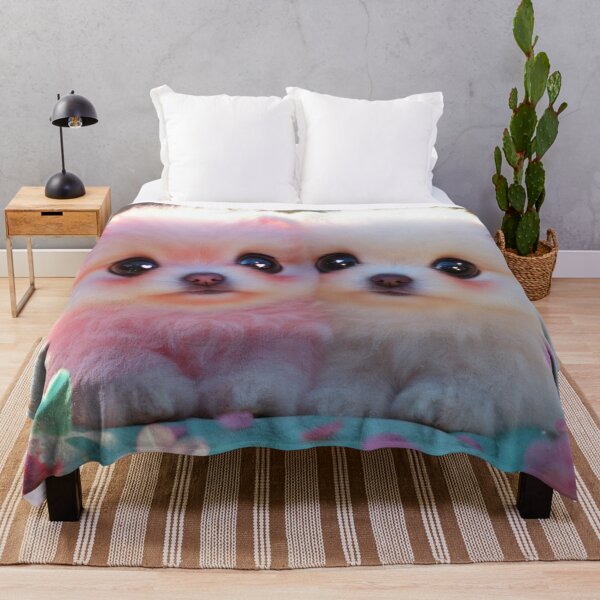 Item preview, Cute Fluffy Pomeranian Puppies in Pastel Spring Love designed and sold by PixelVibe782.