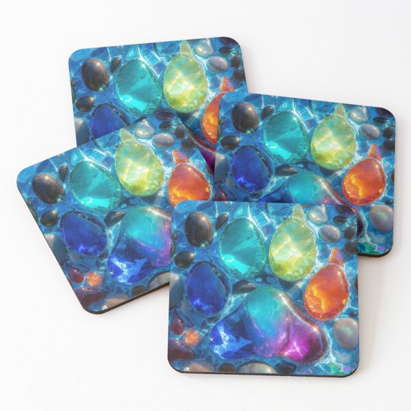 Item preview, Rainbow Gemstone Paw Print Mosaic Art designed and sold by PixelVibe782.