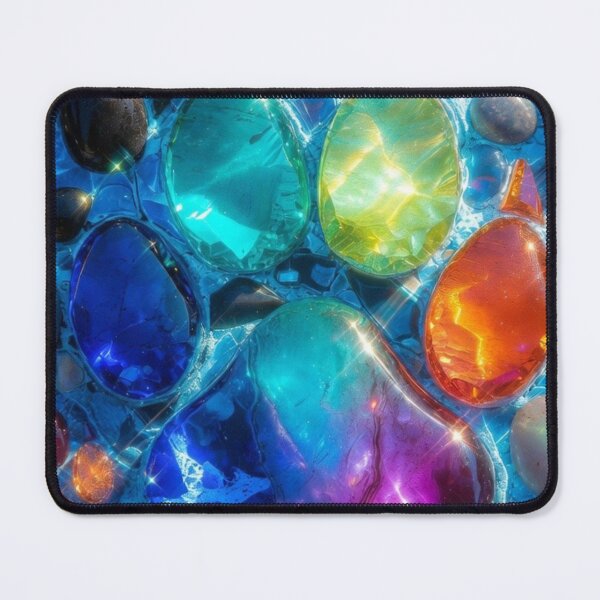 Item preview, Rainbow Gemstone Paw Print Mosaic Art designed and sold by PixelVibe782.