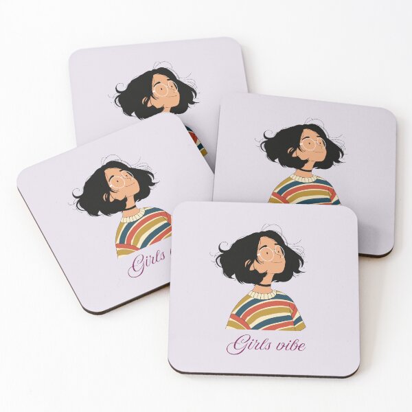 Item preview, Cute Curly Hair Girl Illustration - "Girls Vibe" Aesthetic designed and sold by GunnuDesigns.