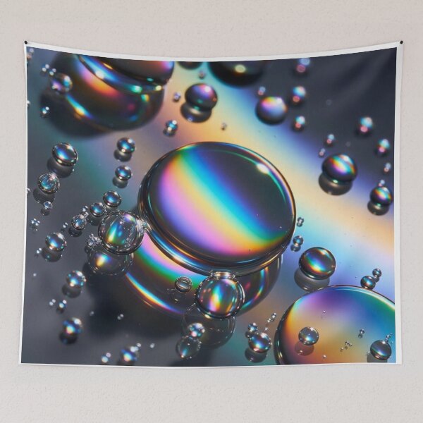 Item preview, Iridescent Rainbow Oil Droplets Abstract Art designed and sold by PixelVibe782.