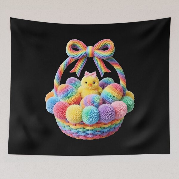 Item preview, Kids Easter Chick Basket Rainbow Eggs designed and sold by KroghDs.