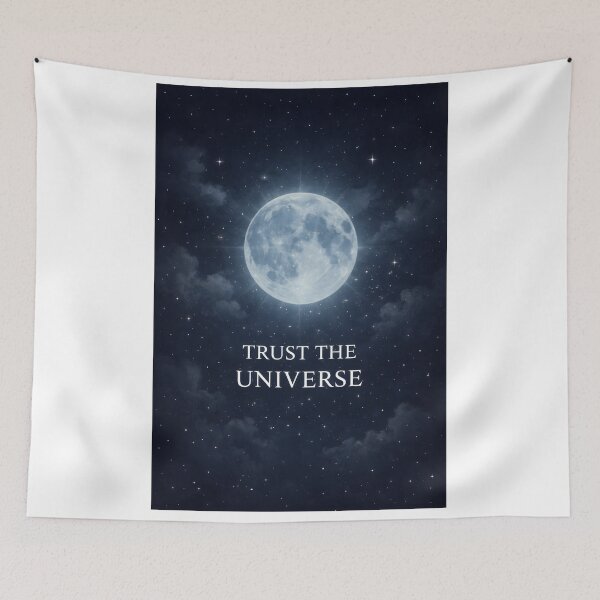 Item preview, Trust the Universe Moon Spiritual Quote designed and sold by AbstractAuraArt.