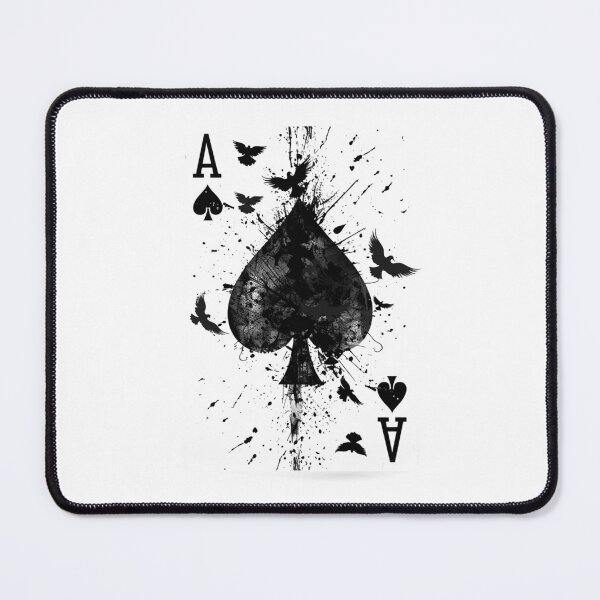 Item preview, Ace of Spades Raven Splash – Black and White Grunge Playing Card Art designed and sold by inkoutninja.