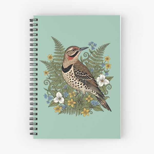 Item preview, Vintage Northern Flicker Woodpecker and Ferns designed and sold by BirdsnStuff.