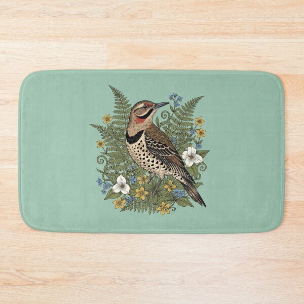Item preview, Vintage Northern Flicker Woodpecker and Ferns designed and sold by BirdsnStuff.