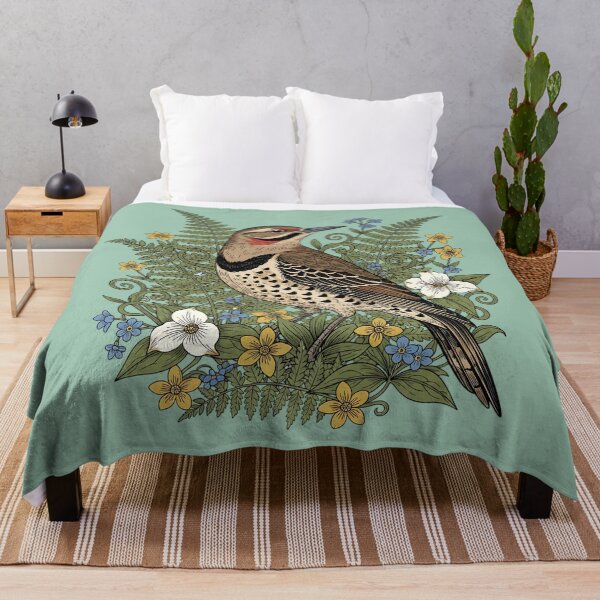 Item preview, Vintage Northern Flicker Woodpecker and Ferns designed and sold by BirdsnStuff.