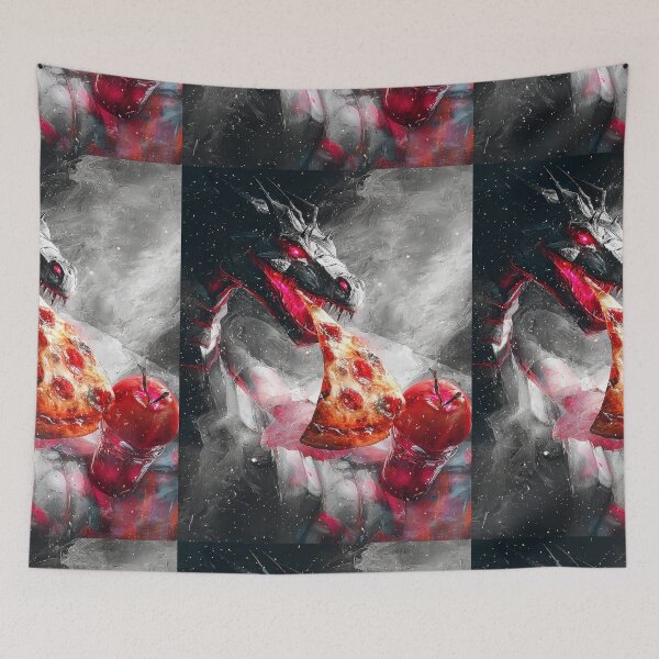 Item preview, Infernal Pizza Dragon – Dark Fantasy Surreal Beast Art designed and sold by Grafititee.