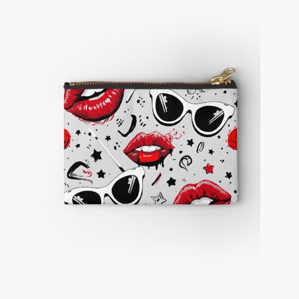 Item preview, Glam Pop Art Red Lips Fashion Pattern designed and sold by PixelVibe782.