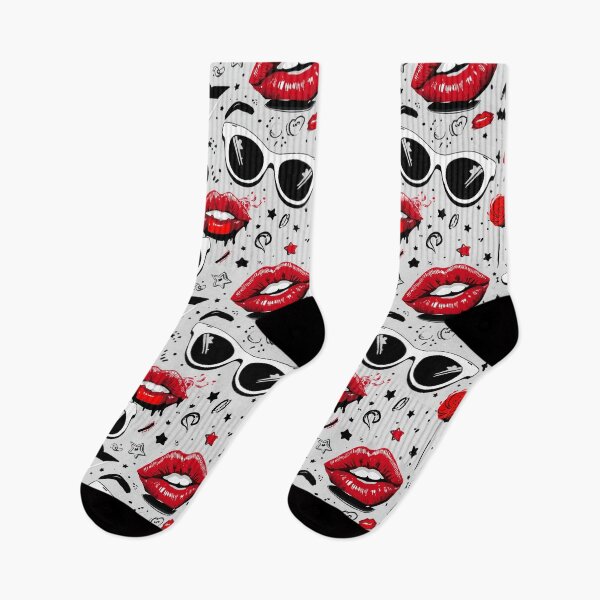 Item preview, Glam Pop Art Red Lips Fashion Pattern designed and sold by PixelVibe782.