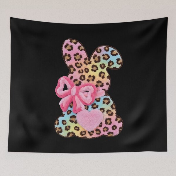 Item preview, Girls Pastel Leopard Easter Bunny Heart designed and sold by KroghDs.