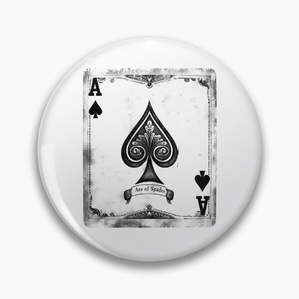 Item preview, Vintage Ace of Spades Playing Card – Black and White Ornate Casino Art designed and sold by inkoutninja.