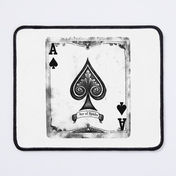 Item preview, Vintage Ace of Spades Playing Card – Black and White Ornate Casino Art designed and sold by inkoutninja.