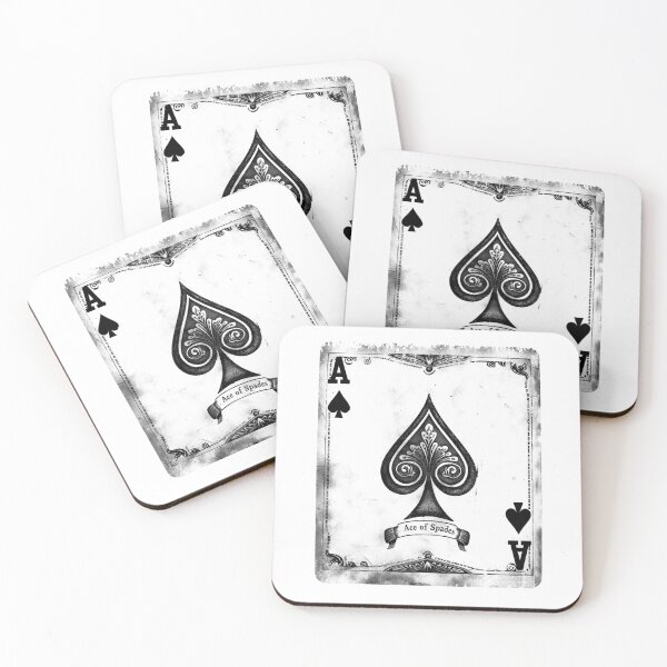 Item preview, Vintage Ace of Spades Playing Card – Black and White Ornate Casino Art designed and sold by inkoutninja.
