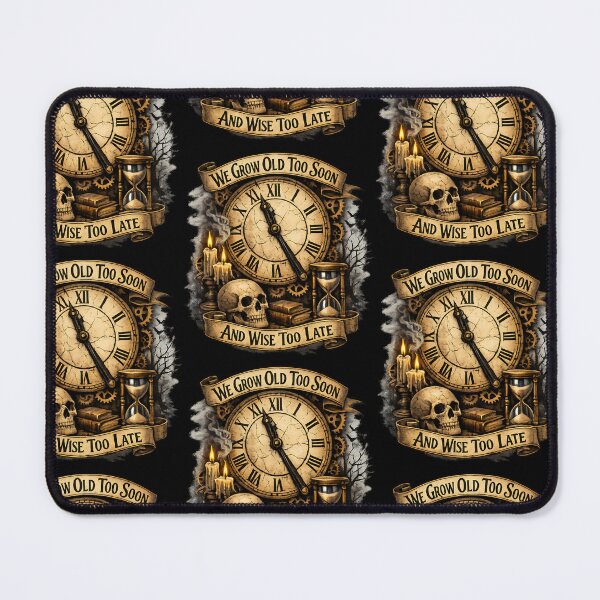 Item preview, We Grow Old Too Soon And Wise Too Late Antique Clock Memento Mori Design designed and sold by TeeTimeTreasure.