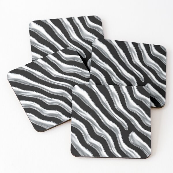 Item preview, Liquid Chrome Waves - 3D Metallic Urban Pattern designed and sold by Urban-InkStudio.