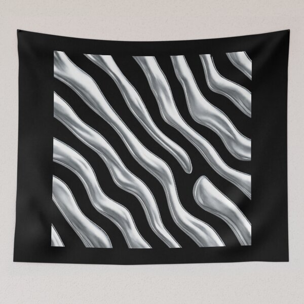 Item preview, Liquid Chrome Waves - 3D Metallic Urban Pattern designed and sold by Urban-InkStudio.