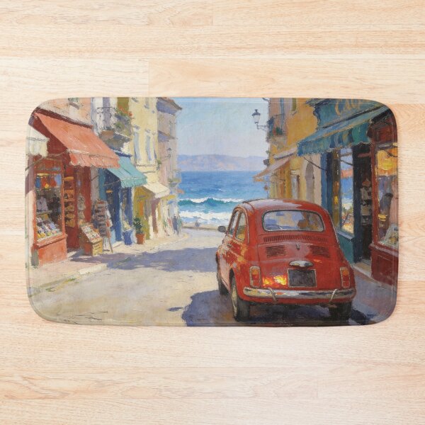 Item preview, Dreamy Coastal City Painting, Impressionist Architecture & Sea Landscape Decor designed and sold by BlareBlare.