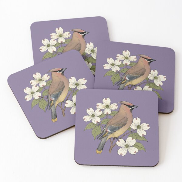 Item preview, Vintage Cedar Waxwing Bird with Dogwood Flowers designed and sold by BirdsnStuff.
